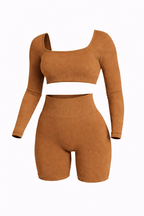 Vêtements de sport court col carré Neo Fit Gym à manches longues Neofit