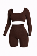 Vêtements de sport court col carré Neo Fit Gym à manches longues Neofit