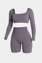 Vêtements de sport court col carré Neo Fit Gym à manches longues Neofit