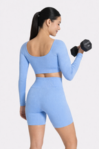 Vêtements de sport court col carré Neo Fit Gym à manches longues Neofit
