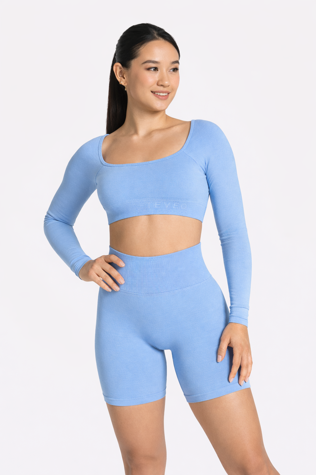 Vêtements de sport court col carré Neo Fit Gym à manches longues Neofit