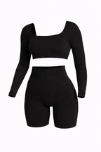 Vêtements de sport court col carré Neo Fit Gym à manches longues Neofit
