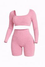 Vêtements de sport court col carré Neo Fit Gym à manches longues Neofit