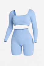 Vêtements de sport court col carré Neo Fit Gym à manches longues Neofit